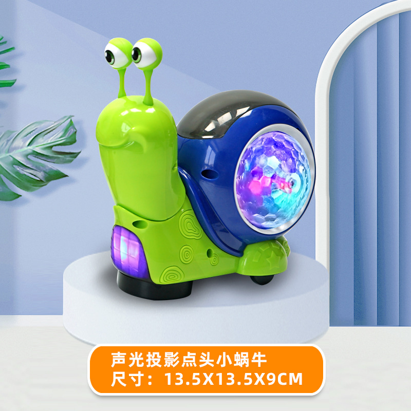 Picture of Electric Universal cartoon projection swing nodding snail car Music lighting stall popular children's toys wholesale