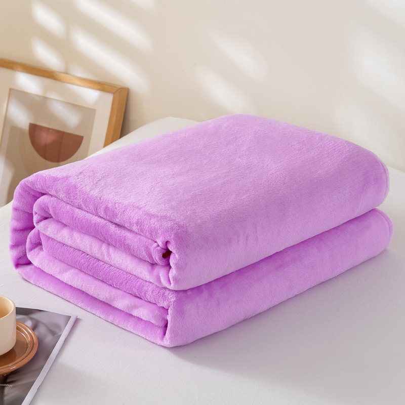 Picture of Foreign Trade Cross-Border Solid Color Flannel Blanket Summer Sofa Nap Blanket Coral Velvet Sheets Gift Blanket Wholesale