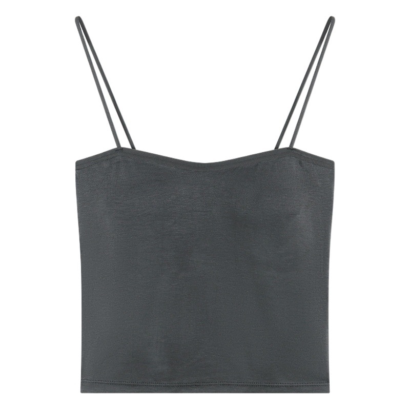 Spring New Style Outer Wearing Small Camisole Vest Women's Design Sense Niche Inner Wearing Beautiful Back Wrapped Chest with Chest Pad Hot Girl Top