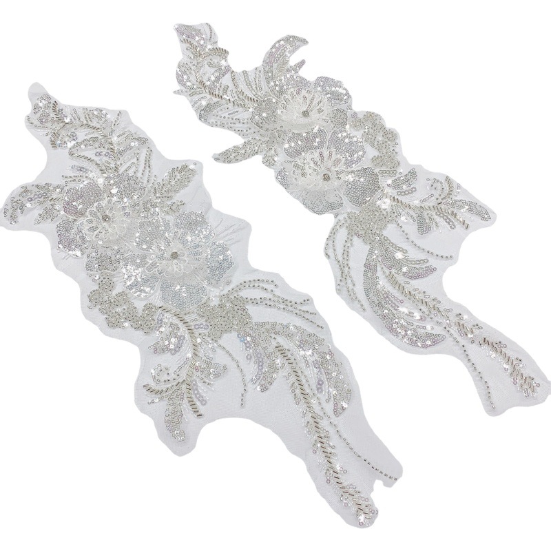 Good Lace Lace Explosions Beauty Clothing All-match Embroidered Bead Tube Bead Rhinestone Mesh Machine Embroidered Collar Flower