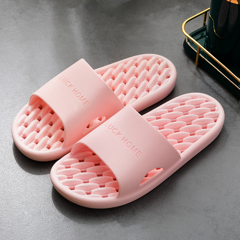 Picture of Summer Bathroom Soft Bottom Slip-on Feeling Slippers Women's Home Indoor Sanitary Hotel Bathing Household Leakage Non-slip Slippers Men's Slippers