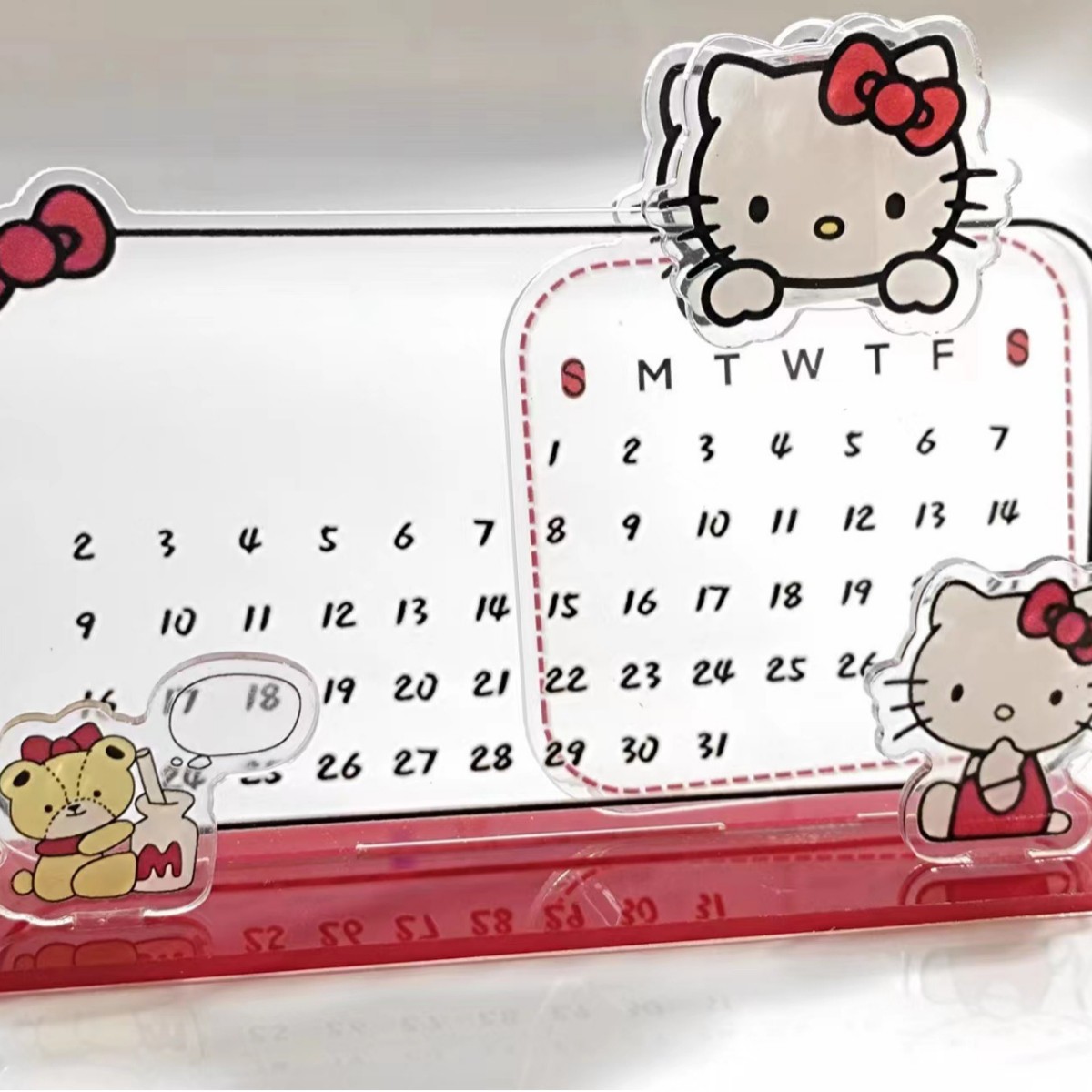 Picture of hellokitty acrylic calendar decoration recycling desktop desk calendar middle school entrance examination ins note board erasable