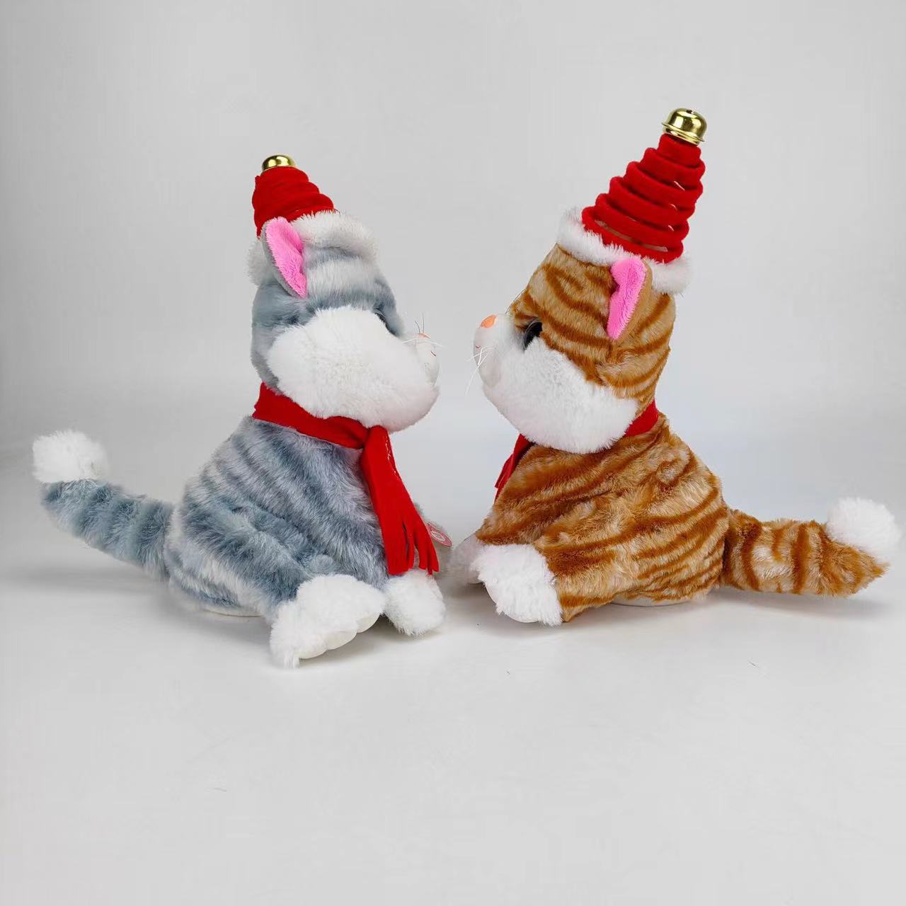 Picture of Christmas electric plush toy gift will sing and dance spin learn to talk Christmas cat dog husky toy