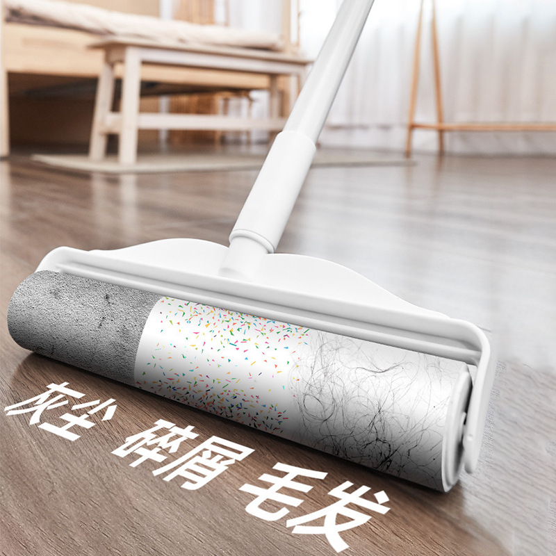 Picture of Hair Stick Roller Long Pole Large Hair Removal Sticky Bed Floor Hair Cleaning Artifact Dust Roller Stained Hair Roller Brush