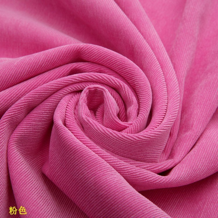 Bright and Complete Color Clothing Fabric Corduroy Kidsren's Pink 21W Pit Strip Brocade Polyester Corduroy Fabric Cloth