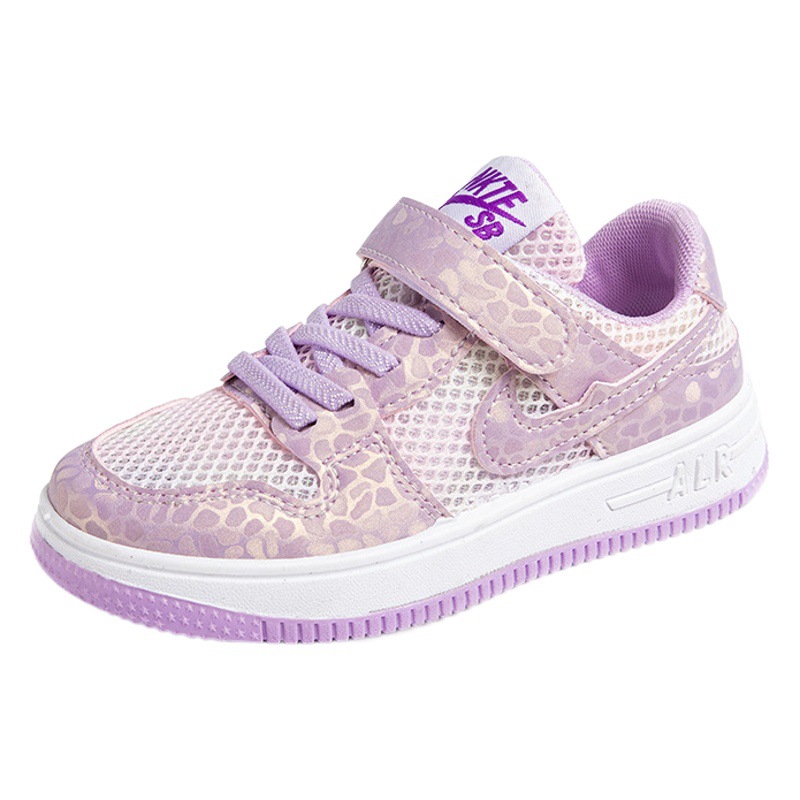 Spring Children's Sports Sneakers New Korean Style Girls' Mesh Shoes Soft Sole Low-Top Primary School Students' Casual Shoes Trendy