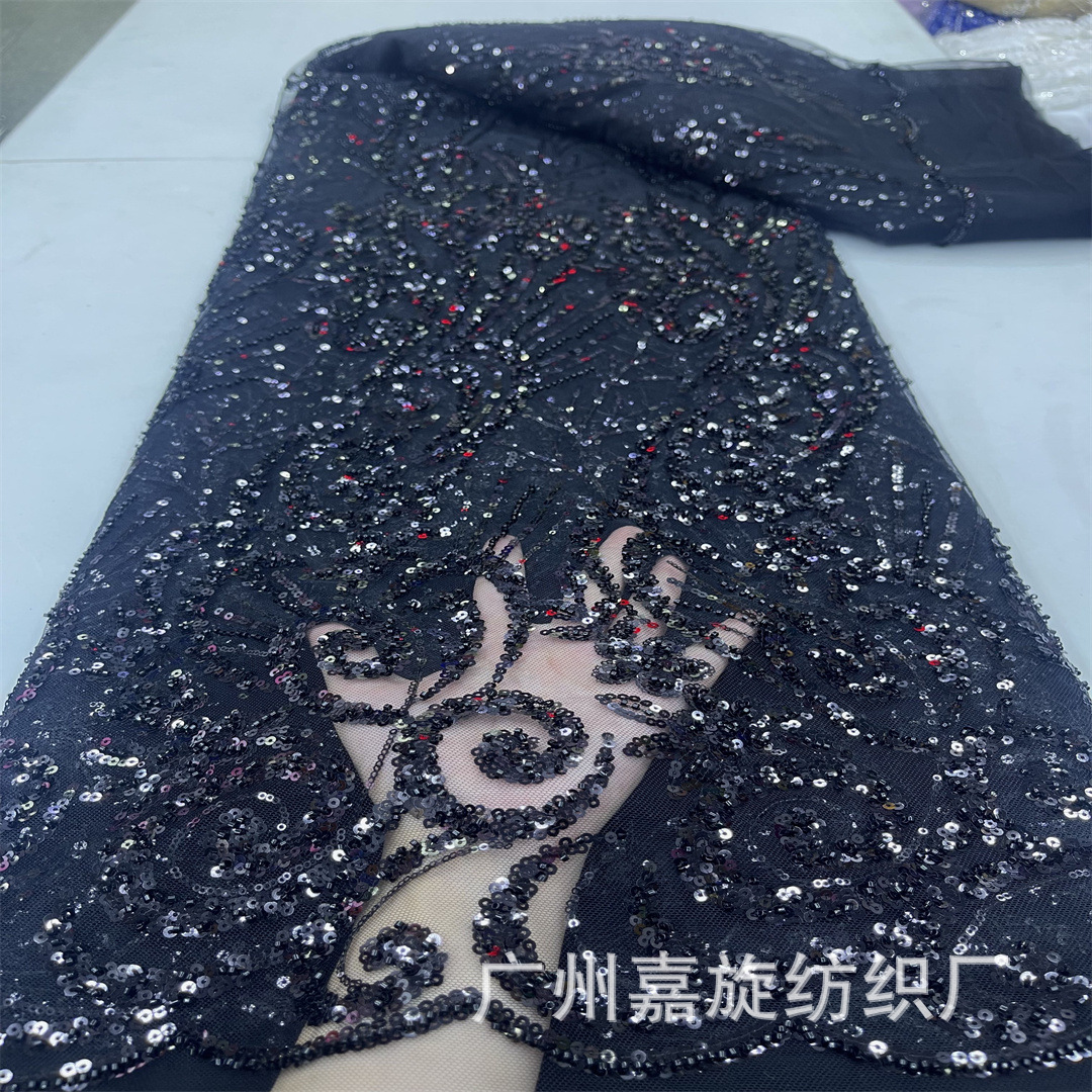 Picture of 2024 Dai clothing new lace totem beads sequins mesh embroidery fabric African lace