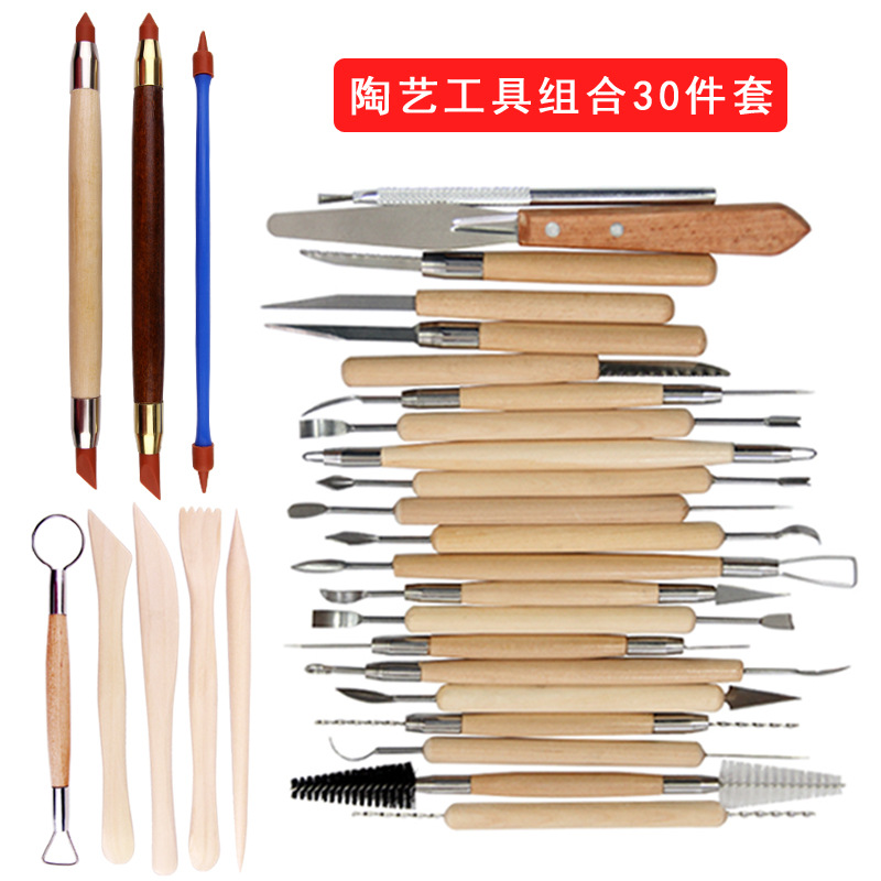 Picture of Cross-border clay sculpture ceramic art Clay Clay scraper multi-purpose stainless steel pellet Rod carving clay tools wholesale