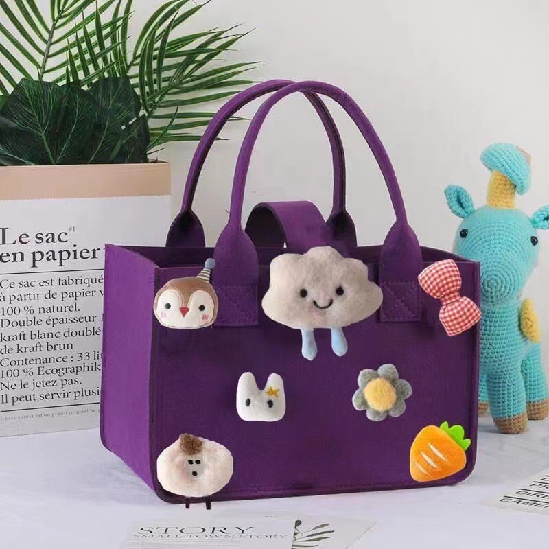 Picture of Handbag Tote Bag Mid-Autumn Festival Cartoon Felt Bag Souvenir Small Bag Baby Full Moon Banquet Bag Mid-Autumn Festival Souvenir