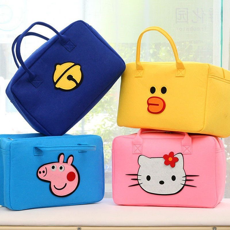 New Bag Travel Bag Large Capacity Cartoon Storage Bag Children's Luggage Bag Trolley Case Felt Bag Portable Storage