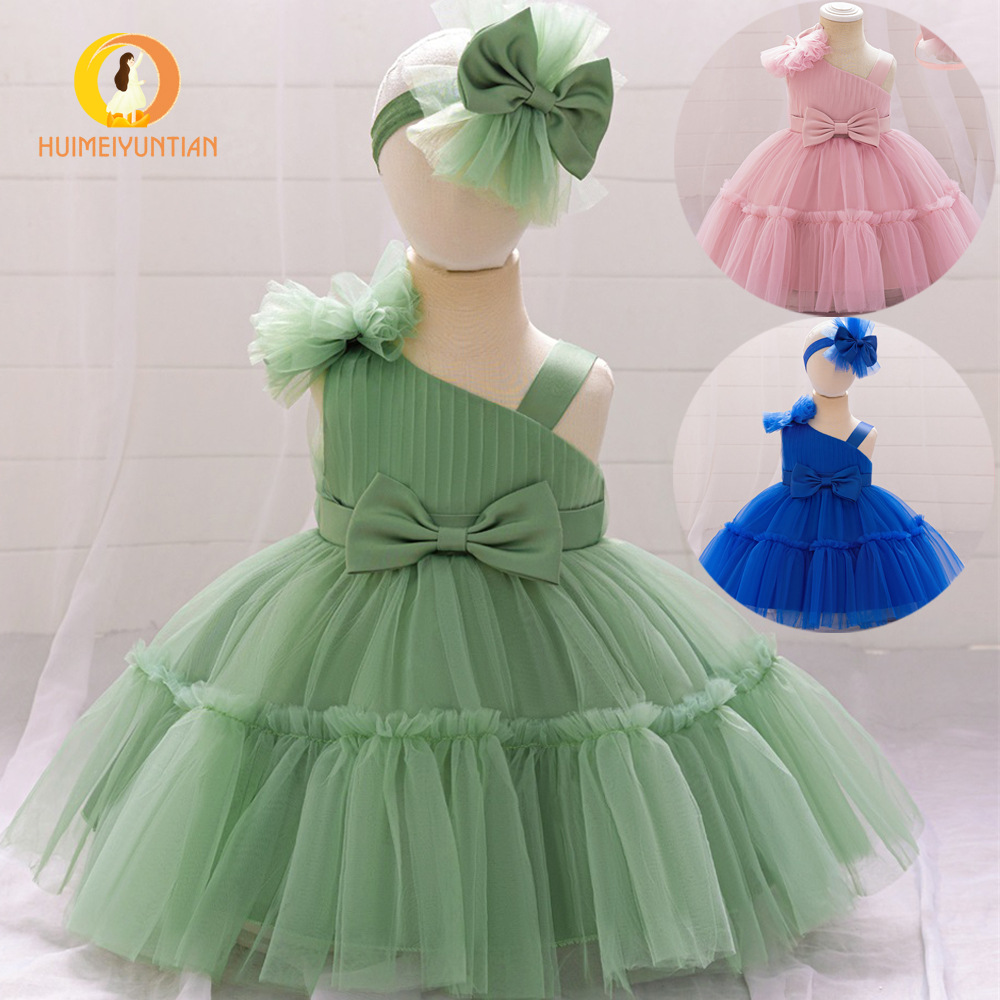2025 New Spliced Mesh Princess Dress Girls Dress Tutu Skirt Infant and Toddler One-Year-Old Dress Children's Skirt Dress