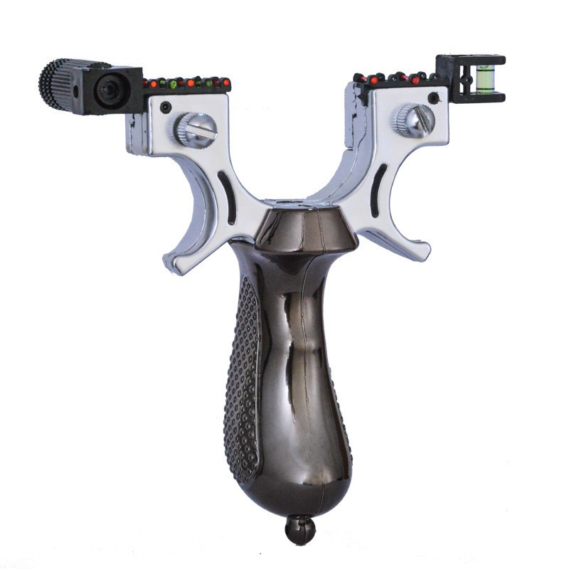 Picture of Laser aiming 98K slingshot level infrared aiming resin 98k fast pressure elastic flat rubber band fiber aiming slingshot