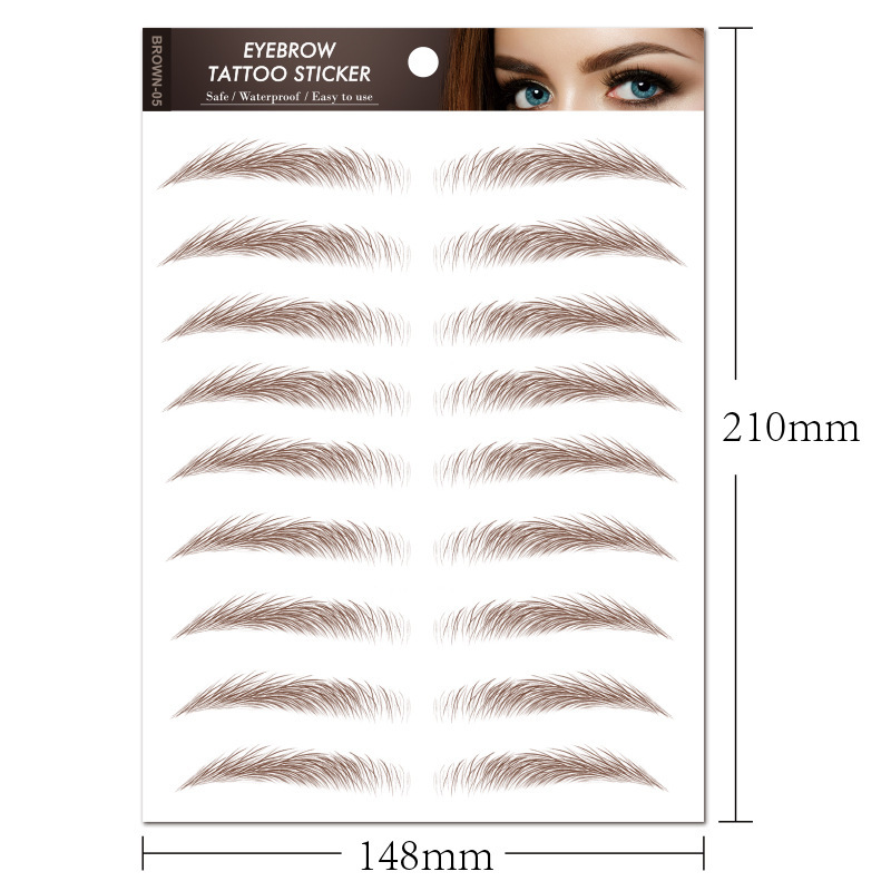 Picture of Factory wholesale cross-border waterproof 6D imitation ecological eyebrow stickers simulation beauty tattoo stickers lower eyelash eyebrow stickers
