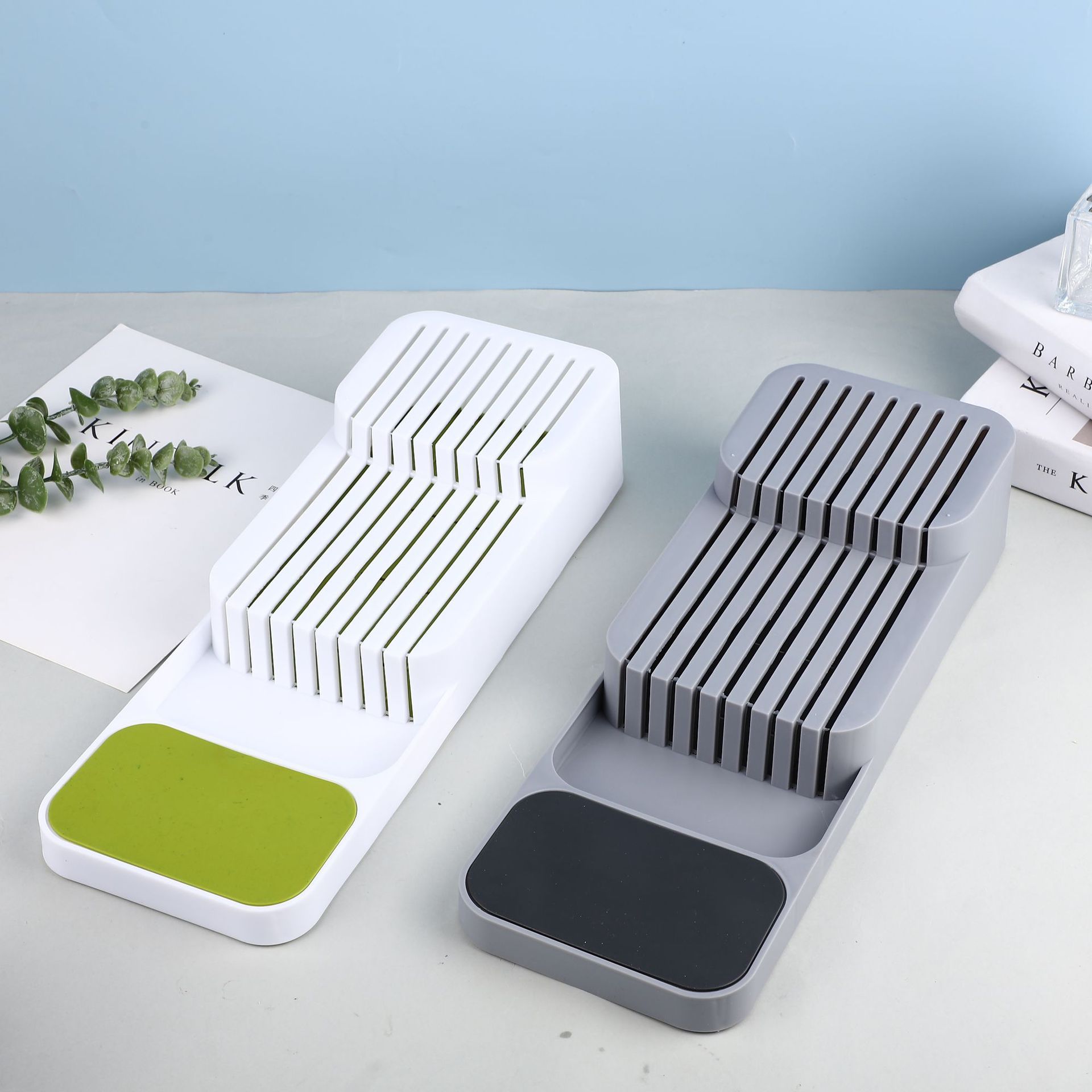 Picture of Cross-border New Fruit Cutter Storage Box Drawer Kitchen Plastic Cutter Storage Box Organize Kitchen Utensils