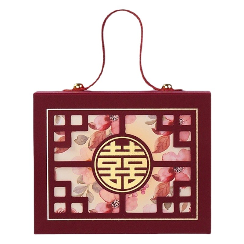 Wedding candy box Chinese wedding candy box wholesale engagement portable candy bag creative candy packaging empty box