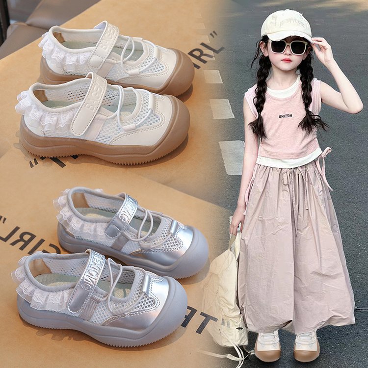 Spring and Summer 2025 Children's Canvas Shoes Boys Mesh Casual Shoes Velcro Girls Shoes Soft Sole Shoes Children's Shoes