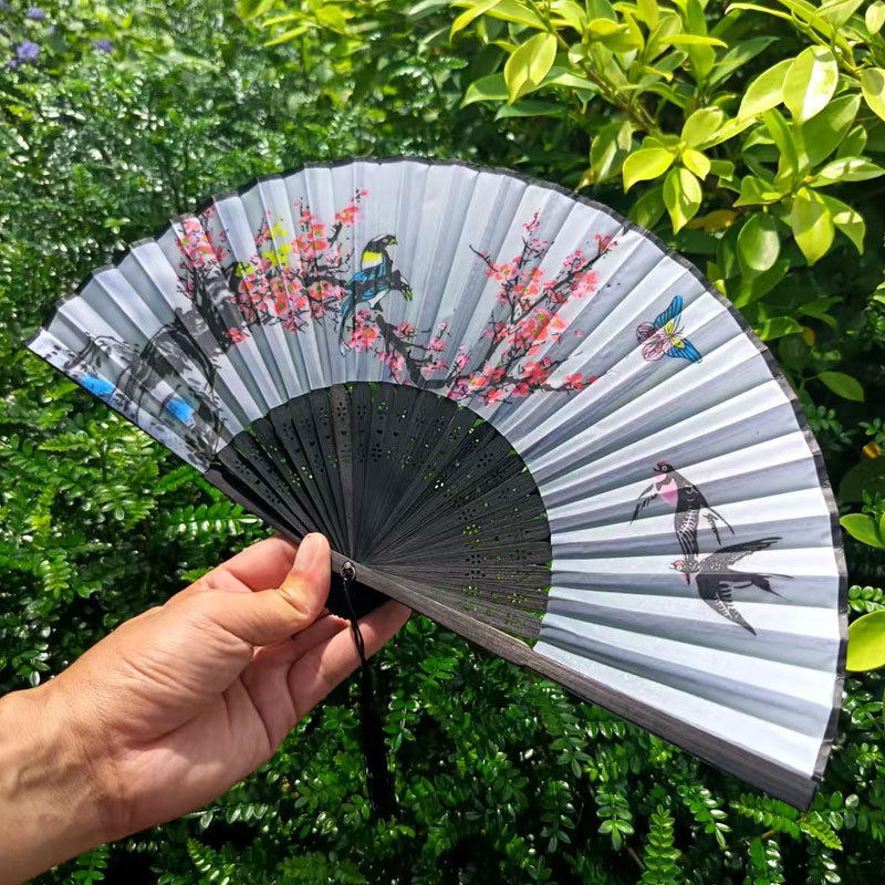 Picture of Folding Fan Bamboo Ancient Fan Student Girl Chinese Style Small Fan Scenic Spot Export Wholesale Retail Gift Decorative Fan