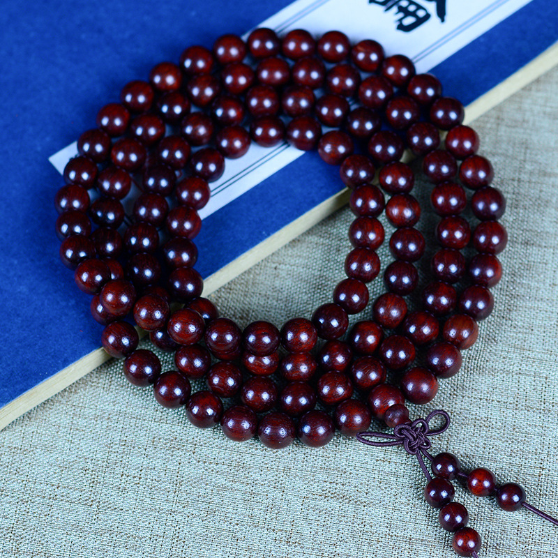 Picture of Natural Indonesia True Venus Leaflet Rosewood High Density Submerged Blood Sandalwood 108 Buddha Beads Plate Wen Play Men's and Women's Handstrings