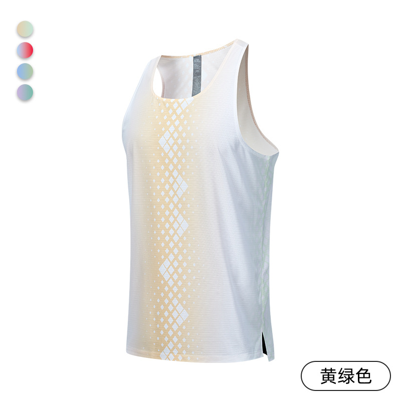 Picture of Summer New Men's Sleeveless Printed Fitness Running Vest Cross-Border Domestic Sales Breathable Lightweight Quick-Drying Sports Vest