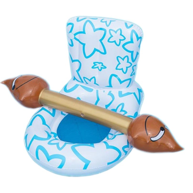 Picture of 2020 New Inflatable Water Toilet Mount Water Competition Funny Poop Strike Stick to Touch Floating Row Floating Bed