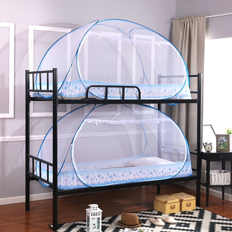 Yurt mosquito net student dormitory single upper and lower 0.9m high and low child mother Bed installation 1.2 m bed grain net