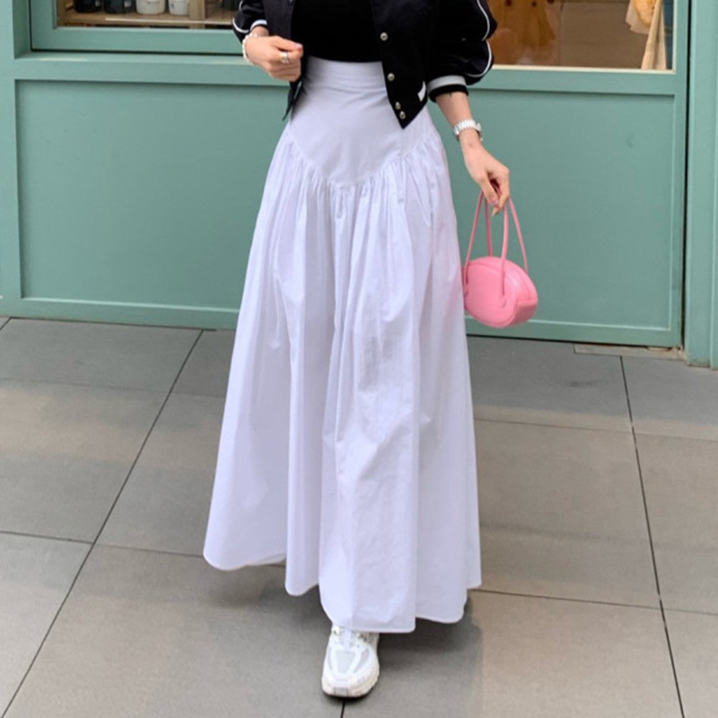 Korean Chic Summer 2025 New Retro Versatile High-Waist Slim Design Plaid Skirt Long Skirt for Women