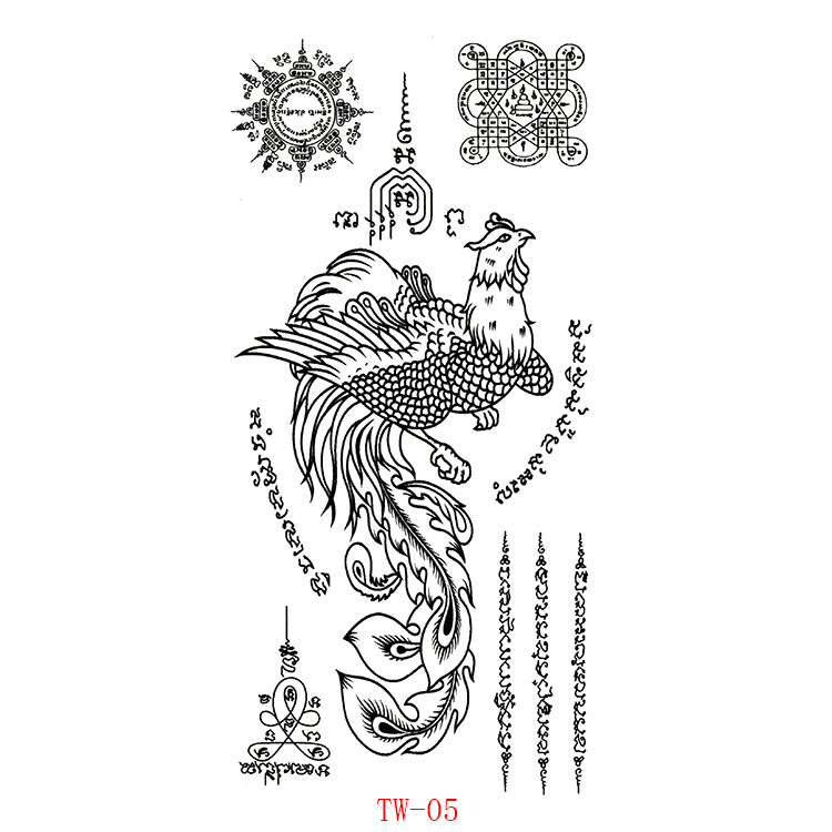 Picture of Spirited Totem Tattoo Sticker Buddha Tiger Divine Beast Thai Tattoo Tattoo