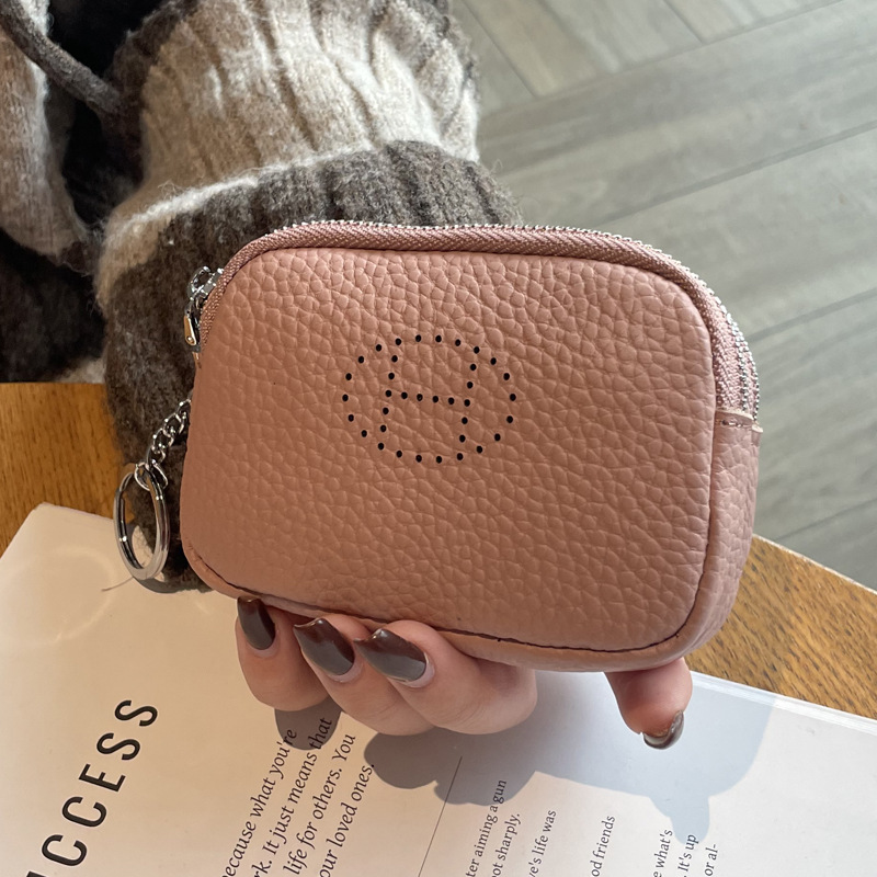 Picture of Genuine Leather Coin Purse for Women 2025 New Trendy Double Zipper Large Capacity Small Wallet Cowhide High-End Coin Bag Small Handbag