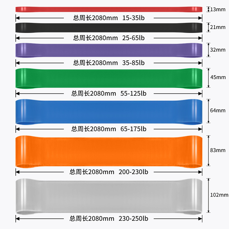 Picture of Resistance belt elastic belt TPE latex tension device elastic ring fitness belt pull-up belt elastic rope tension belt