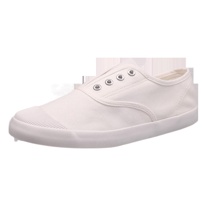 Bell's 2025 New Men's Shoes Flats White Canvas Shoes Men's Slip-On Student Korean Style Flats Versatile and Breathable