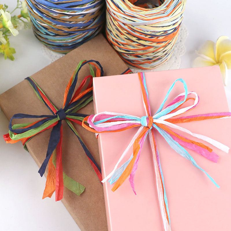 Color Lafite Paper Rope Handmade DIY Braided Rope Baking Packaging with Gift Box Rope Rafite Grass Decorative Rope