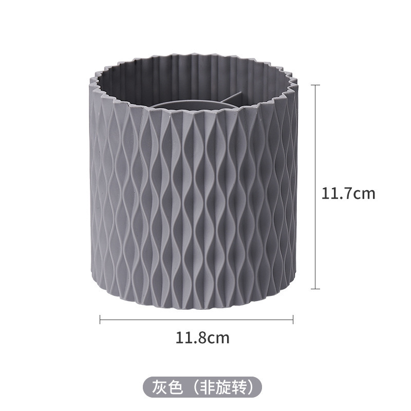 Picture of Cosmetic Storage Box Wholesale Rhombus 360 Rotating Plastic Round Household Lipstick Large Capacity Eyebrow Pencil Makeup Brush