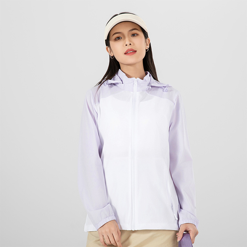 【】Outdoor Ice Silk Sun Protection Clothing for Women Upf50 Breathable Color-Blocking Sun Protection Clothing for Men Skin Jacket Top Outdoor Trendy