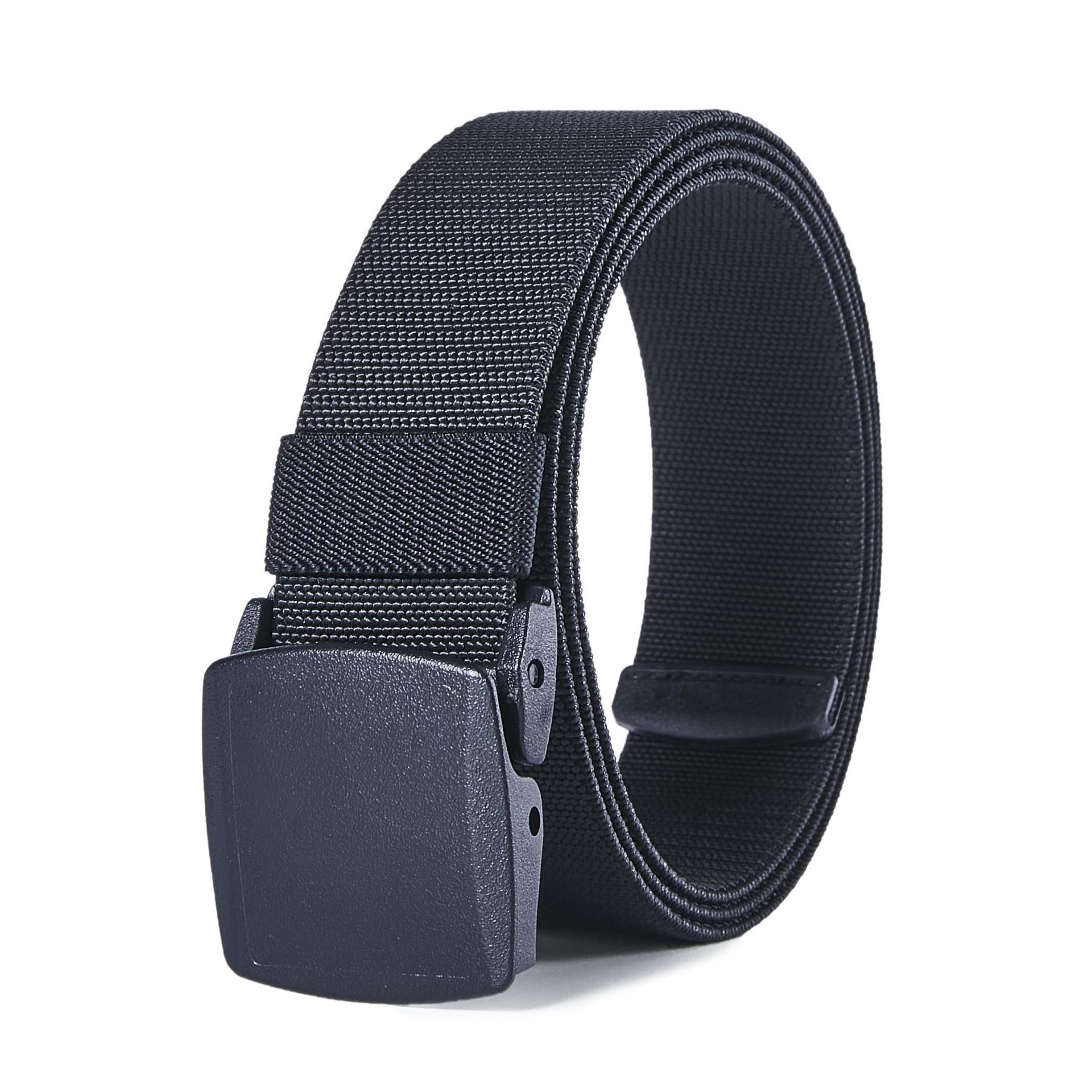 Solid Color Woven Belt Outdoor Casual Pom Buckle Quick-drying Student Casual Plastic Buckle Ultra Light Non-metallic Belt