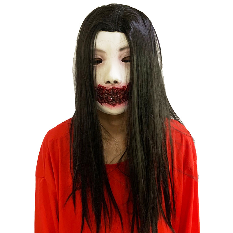 Haunted House Script to Kill Npc Male and Female Mask Headgear Halloween Escape Room Haunted House Horror Dress up Props