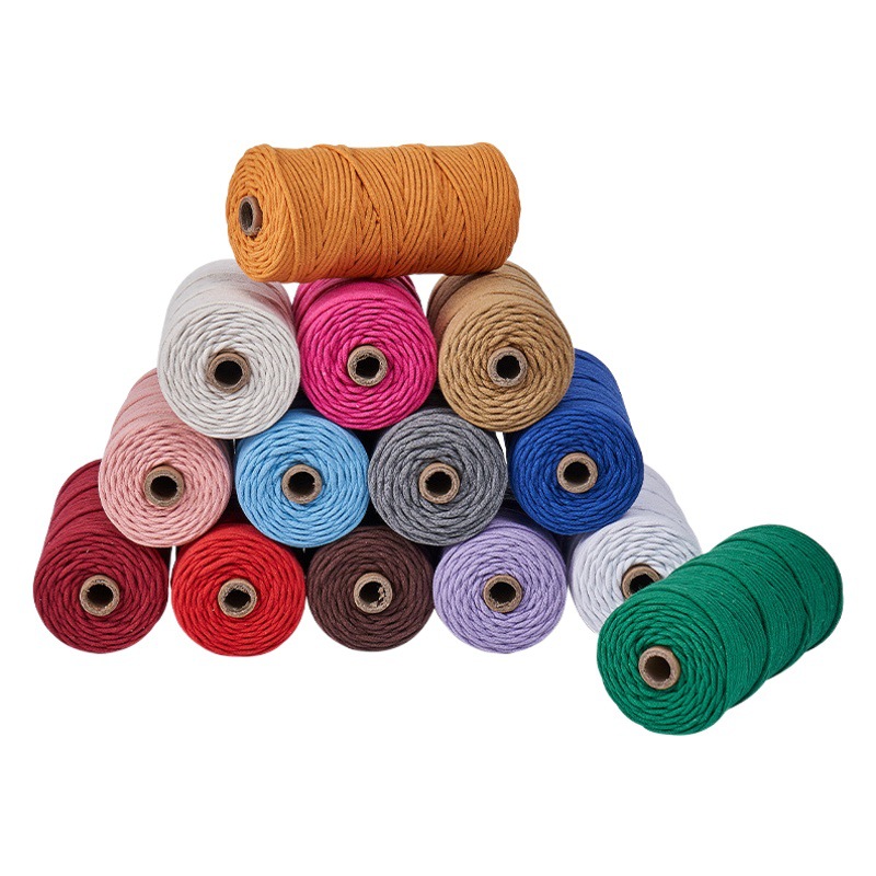 3mm Core-wrapped Cotton Rope DIY Clothing Home Textile Decorative Corded Cotton Rope Braided Rope Colorful Tapestry Core-wrapped Cotton Rope
