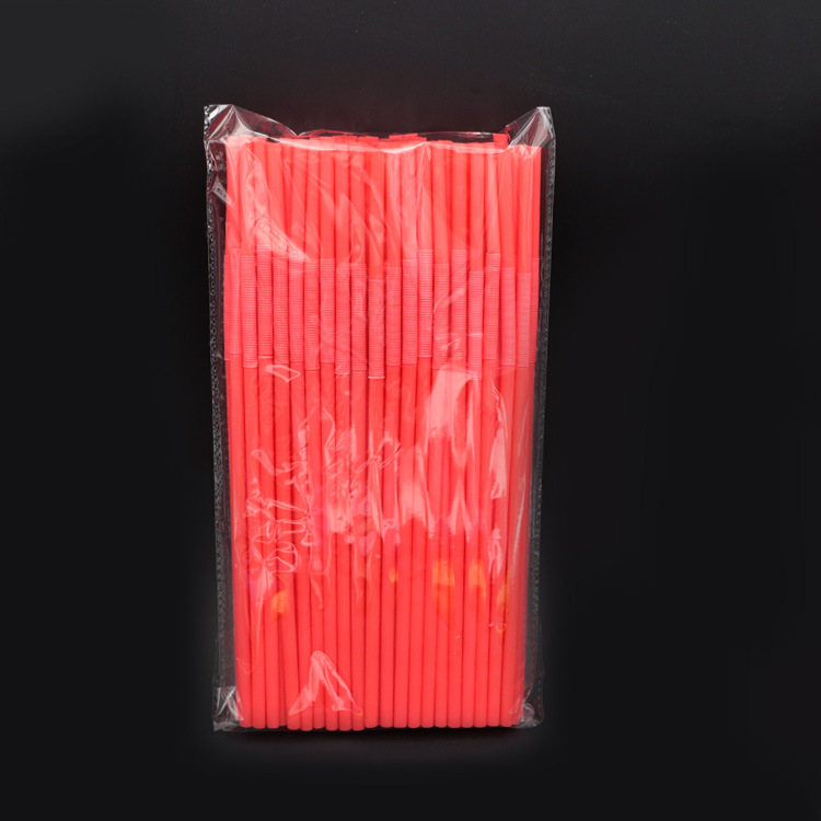 Picture of Seconds Amoy color art straw 8 color clear 100 PCs/pack disposable plastic creative bendable straw 6*260mm
