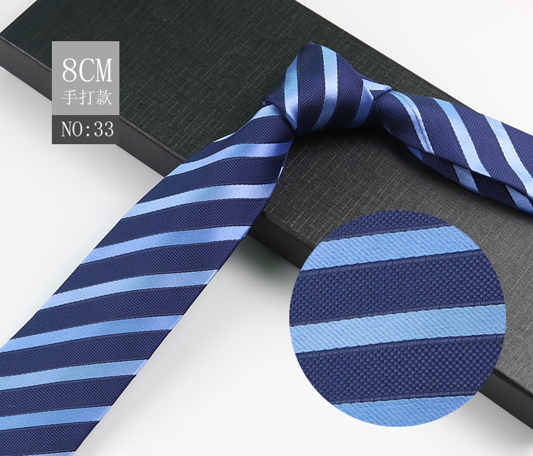 Picture of Men's Tie Business Shirt Stripesd Security Professional Formal Wear Wholesale Plus Logo Manufacturer 8cm Hand-Made
