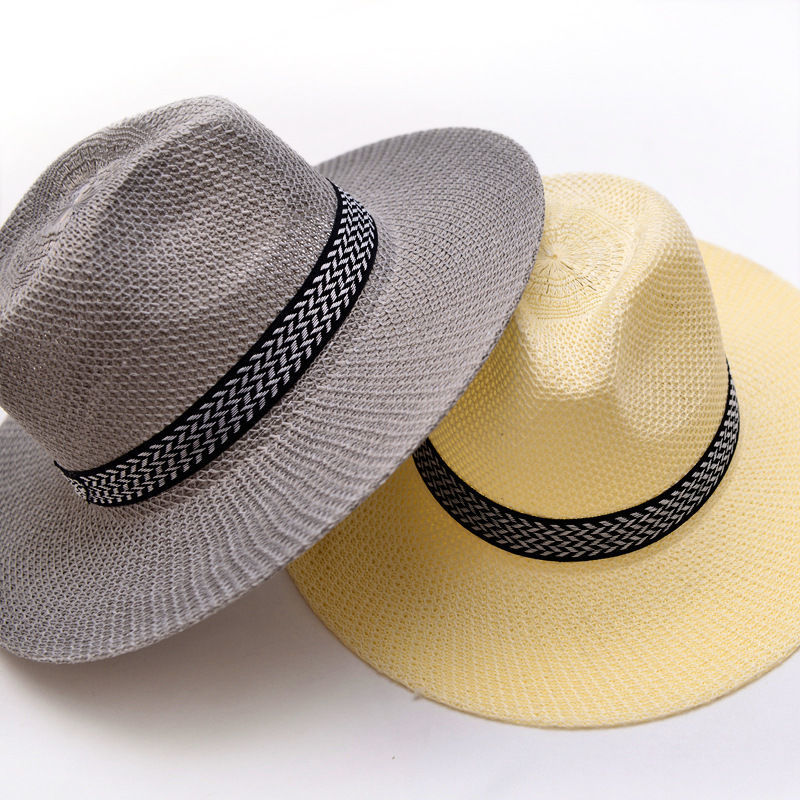 Picture of Farmer Straw Hat Summer Outdoor Men's Sunscreen Sun Hat Breathable Cool Hat Men's Fishing Straw Hat Middle-aged and Elderly Fisherman Hat