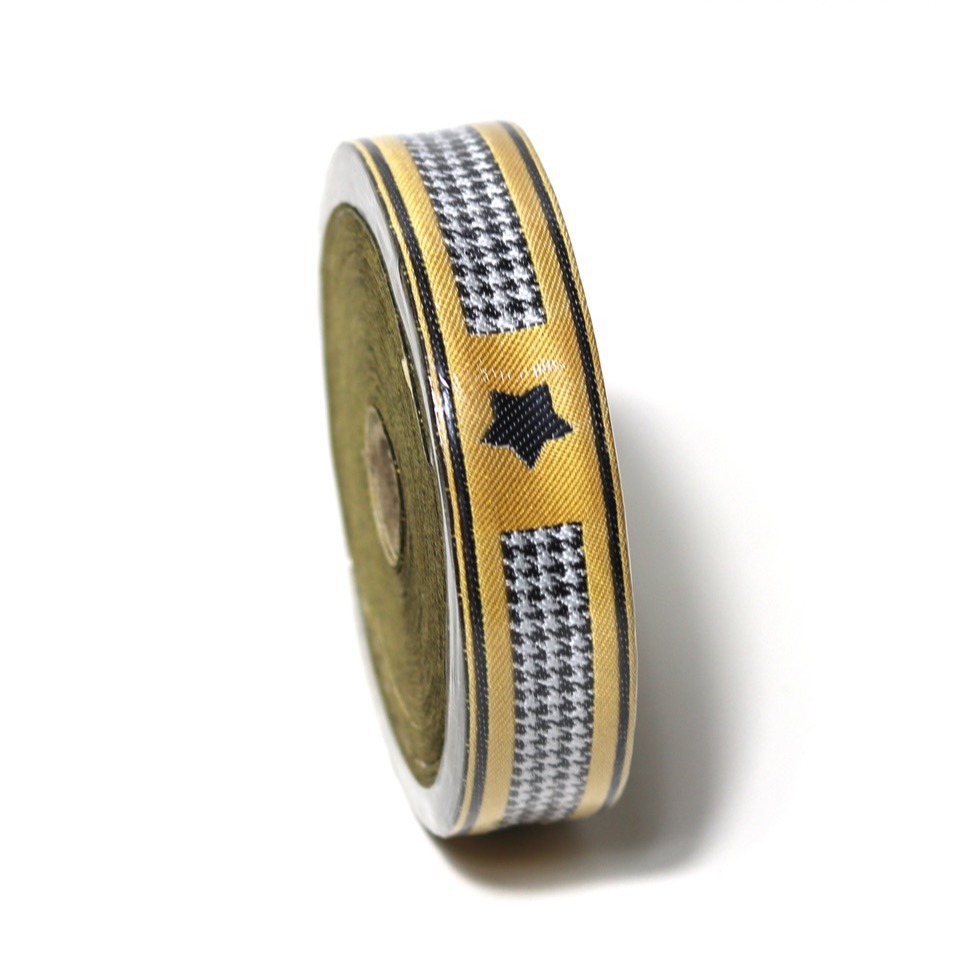 3cm wide high precision houndstooth five-pointed star jacquard ribbon curtain cushion sofa cloth collar sleeve edge stitching