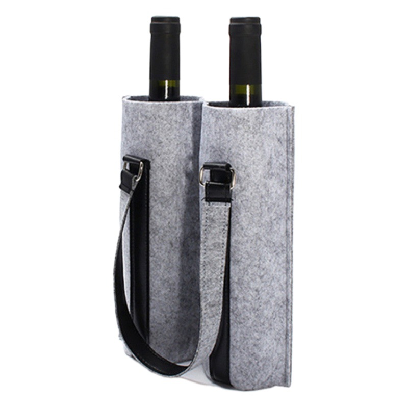 Wholesale double bottled felt wine bag creative wine protective case portable wine gift bag wine storage bag