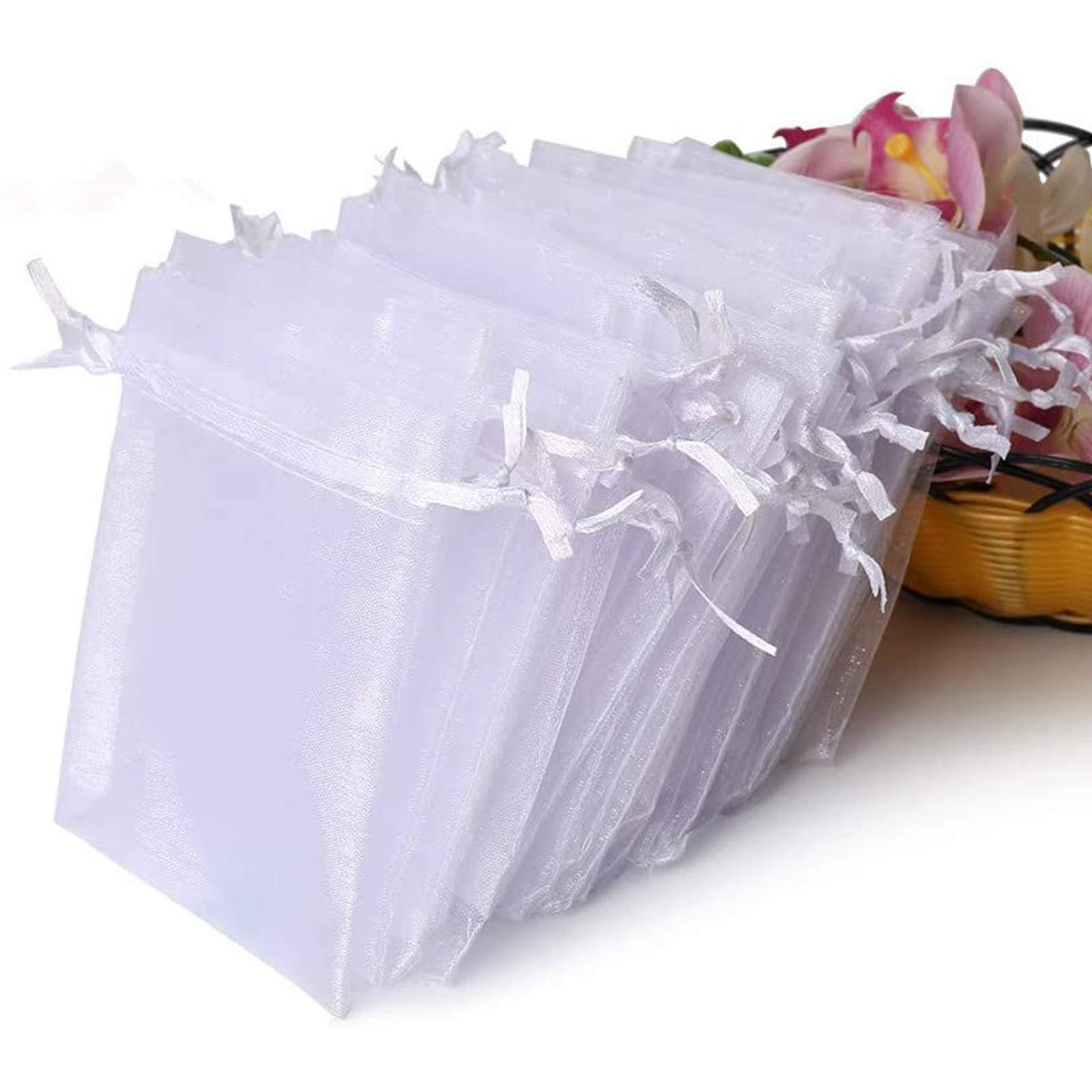 Transparent Organza Bag White Wedding Gift Bag With Drawstring Jewelry Gift Bag Party Jewelry Holiday Cosmetic Bag
