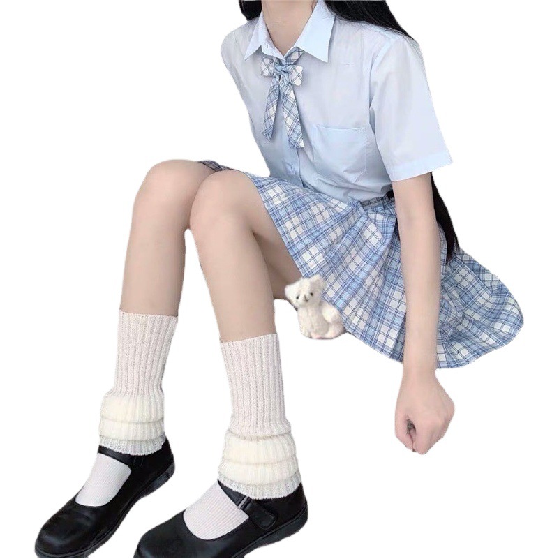 Japanese Style Lolita Bow Cute Fur Ball Knitted Socks for Women Winter Warm Leg Covers Pile Socks White Jk Socks