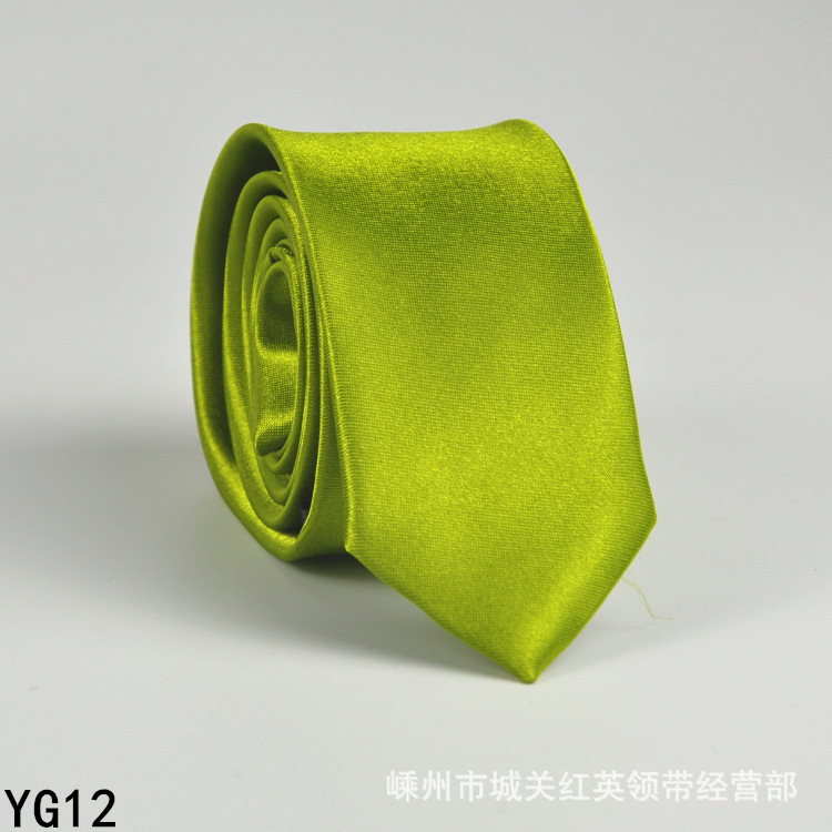 Picture of Solid color tie men's casual 5cm Korean style artificial silk narrow tie for workplace wedding business administrative wholesale