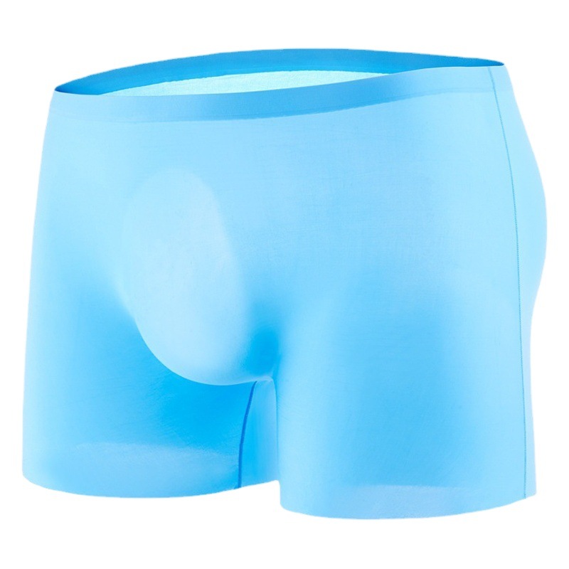 The New Summer Quick-Drying Ice Silk Seamless Ice Silk Mid-Waist Underwear Seamless 3D Men's Boxer Briefs Manufacturer Wholesale