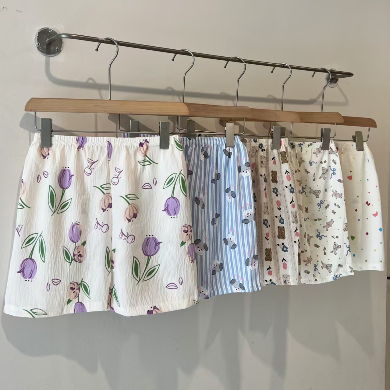 Loose Casual Japanese-Style Pajama Shorts Summer Cartoon Cute Home Cloud Shorts Sesame Street Shorts Pure Cloud Cotton