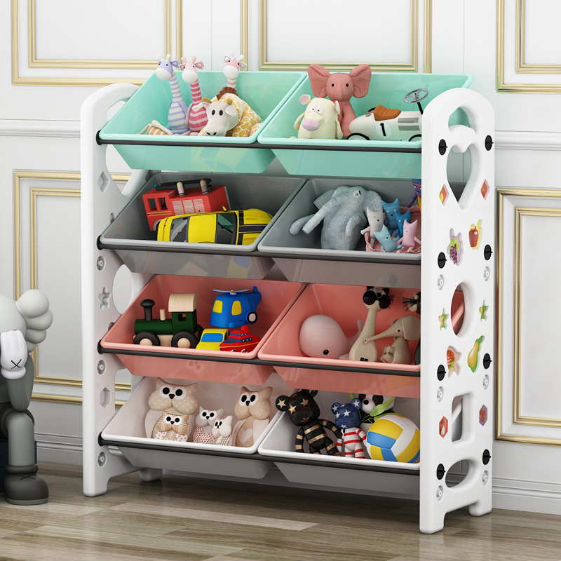 Picture of Children's Toy Storage Rack Household Kindergarten Baby Storage Rack Floor Multi-Layer Finishing Rack Storage Cabinet Plastic Basket