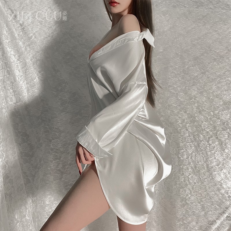 Picture of Ziqu boyfriend style shirt sexy plus size sexy pajamas pure desire women's thin nightdress home wear suit 6161