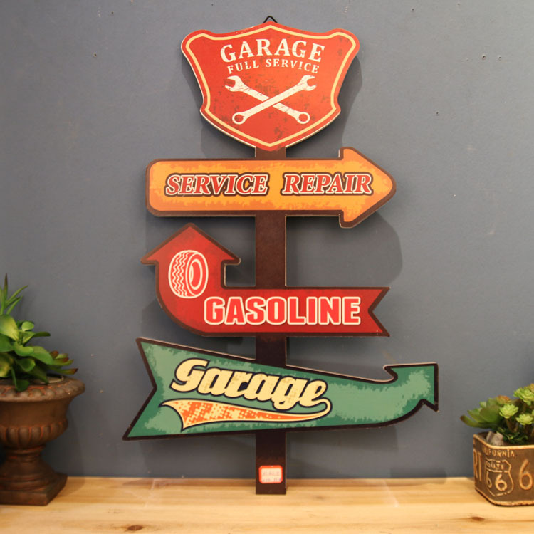 Picture of American Style Retro Old Signs Road Signs Wall Decorations Wall Hanging Bar Internet Cafe Decorations Pendant Wall Decorations Crafts