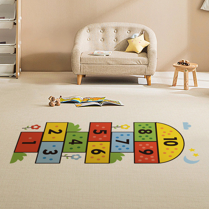 New children's cartoon hopscotch digital stickers children's room kindergarten creative cartoon fun digital ground decoration
